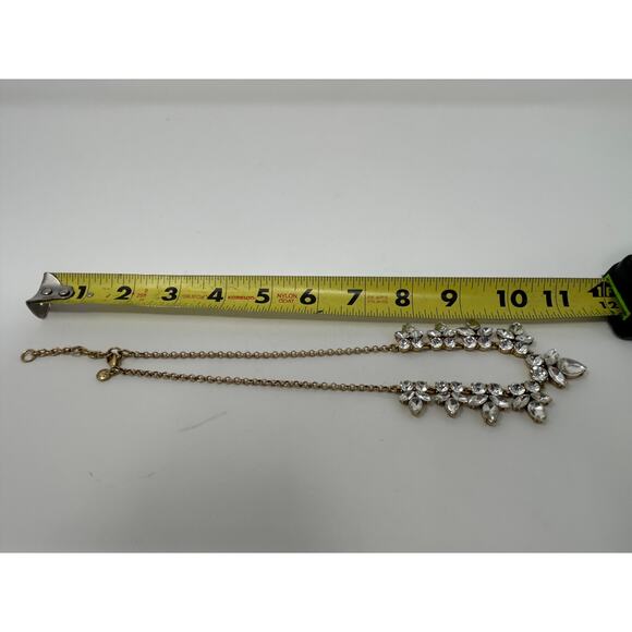 J Crew Gold Tone Statement Necklace with Clear Stones - Picture 8 of 16